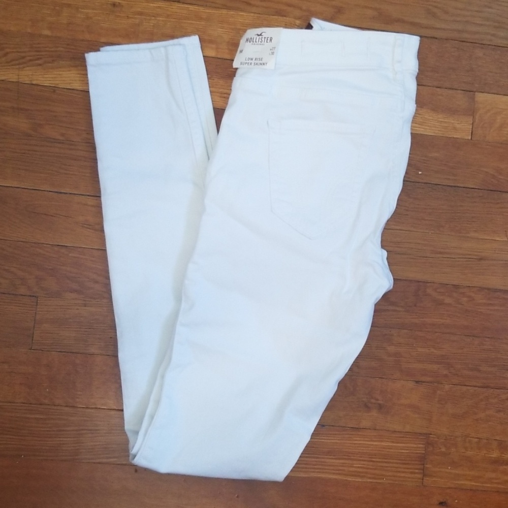 White Low Rise Super Skinny Jeans